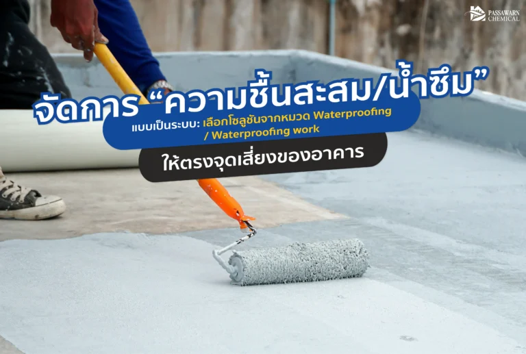 หยุดวงจรความชื้นสะสมและปัญหารั่วซึมถาวร! เรียนรู้วิธีเลือกโซลูชัน Waterproofing ให้เหมาะกับ ดาดฟ้า ใต้ดิน และผนัง จากหมวดสินค้าคุณภาพของ PSW Chemical