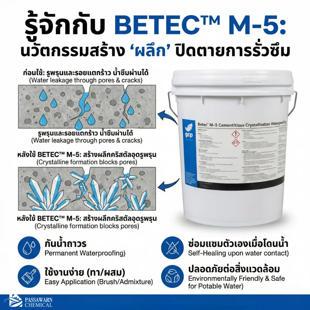 รู้จักกับ BETEC™ M-5: นวัตกรรมสร้าง "ผลึก" ปิดตายการรั่วซึม