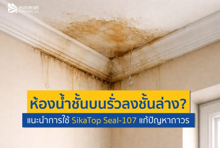 ฝ้าเพดานบวม น้ำหยดจากชั้นบน? อย่าแค่ยาแนวใหม่! จบปัญหาห้องน้ำรั่วซึมถาวรด้วย Sika Top Seal-107 ปูนกันซึมตำนานจาก Sika ที่ช่างมือโปรเลือกใช้