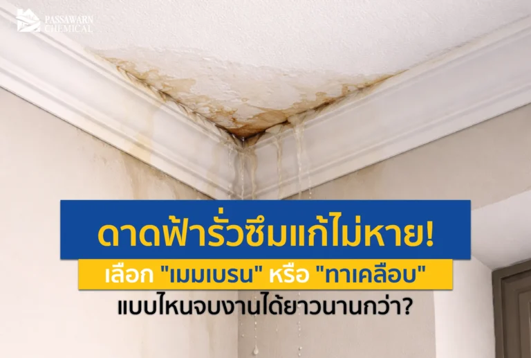 ซ่อมดาดฟ้าทุกปีไม่หายสักที? ถึงเวลาตัดสินใจ! เปรียบเทียบ "แผ่นเมมเบรน" เป่าไฟ กับ "กันซึมทาเคลือบ" แบบไหนทนทานกว่า จบงานได้ยาวนาน 10 ปี+ อ่านเลย