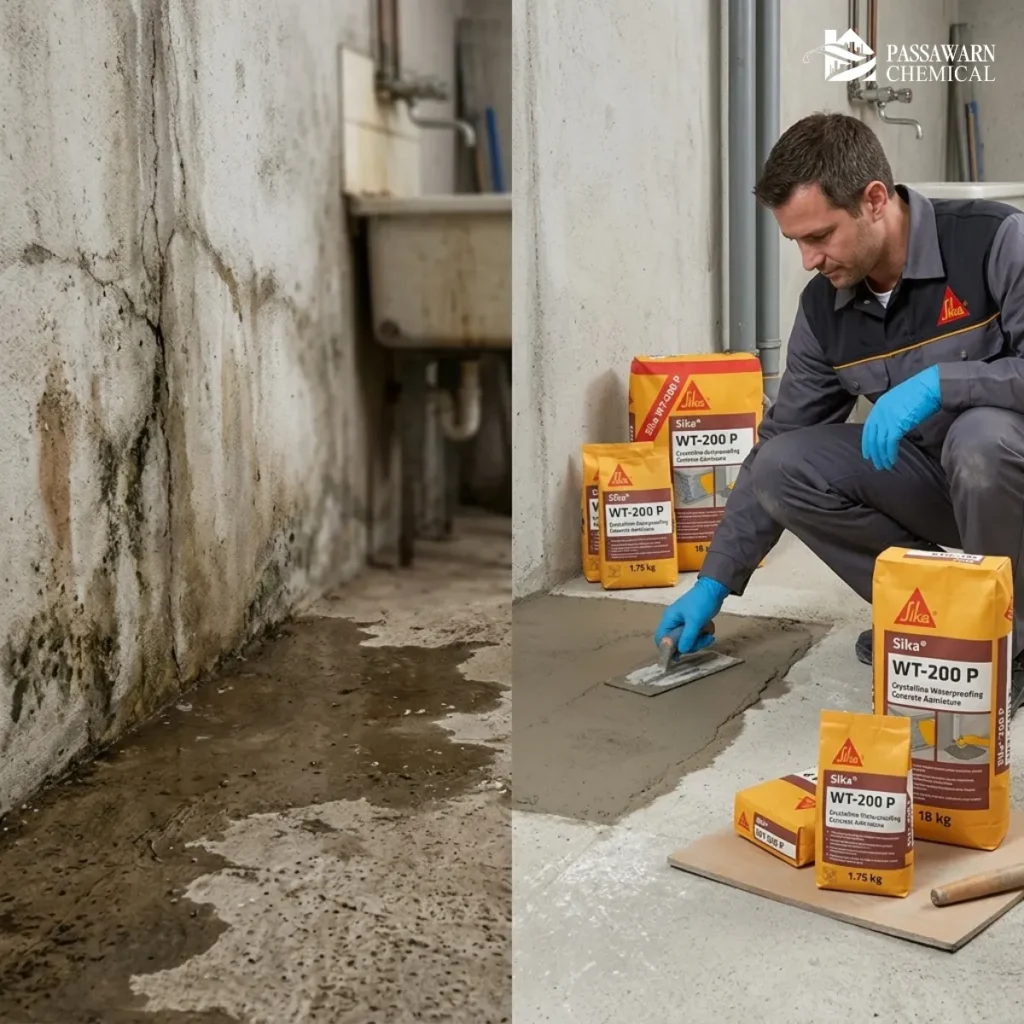 วิธีแก้ น้ำซึม แบบยั่งยืน ทำไมช่างถึงแนะนำ Sika WT-200 P?