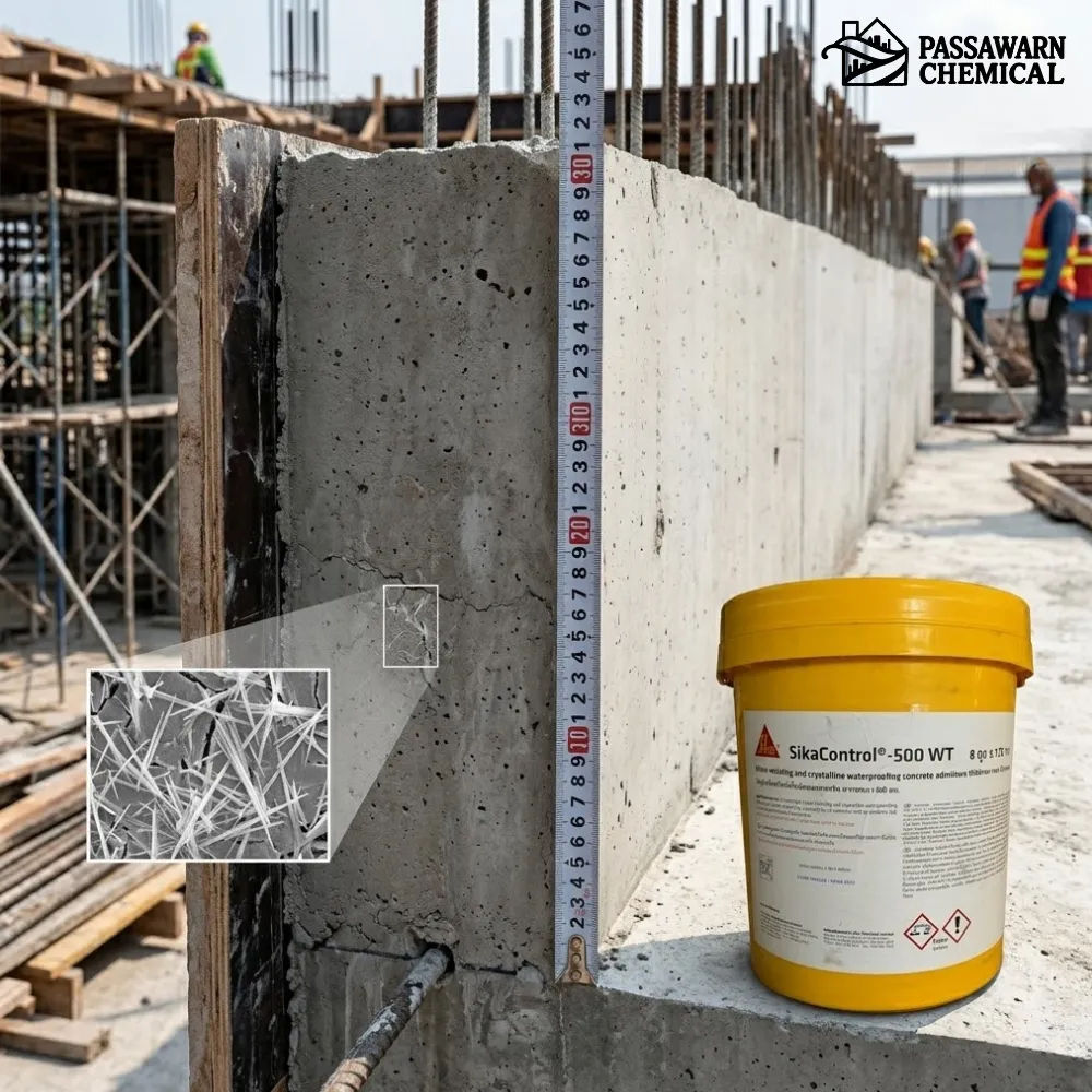 Sika Control 500 WT ทำไมต้องออกแบบมาเพื่อโครงสร้างที่ "หนามากกว่า 300 มม."?