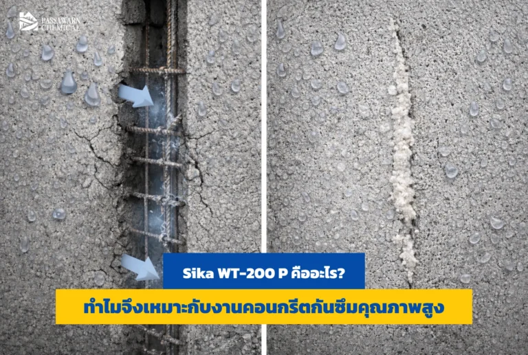 งานใต้ดินรั่วซึมแก้ยาก! จบปัญหาระยะยาวด้วย Sika WT-200 P นวัตกรรมผสมคอนกรีตกันซึมตกผลึก สมานรอยร้าวได้เอง ปกป้องโครงสร้างถาวร คลิกอ่านเลย