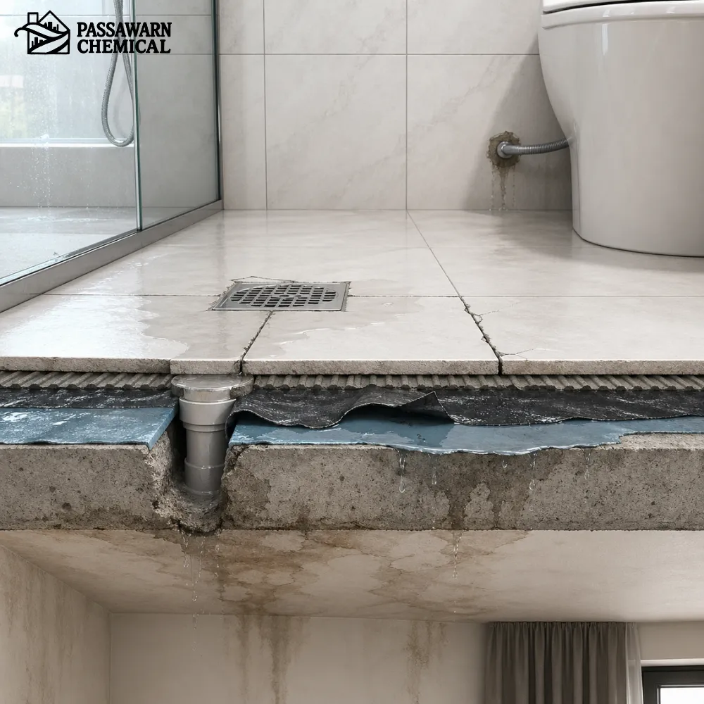 กันซึมห้องน้ำ สาเหตุที่ทำให้เกิดน้ำซึมห้องน้ำ