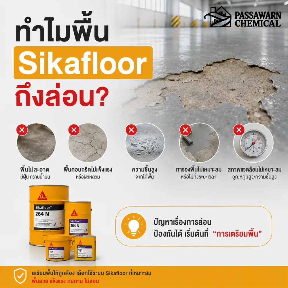 ทำไมพื้น Sikafloor ถึงล่อน?