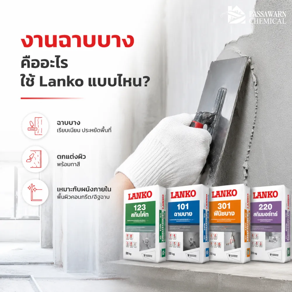 งานฉาบบางคืออะไร ใช้ Lanko แบบไหน?