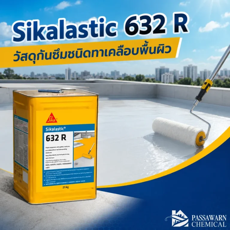 Sikalastic 632 R วัสดุกันซึม PU ชนิดทาเคลือบพื้นผิว แห้งตัวเป็นฟิล์มไร้รอยต่อ เหมาะกับหลังคา ดาดฟ้า ระเบียง และงานซ่อมกันซึม