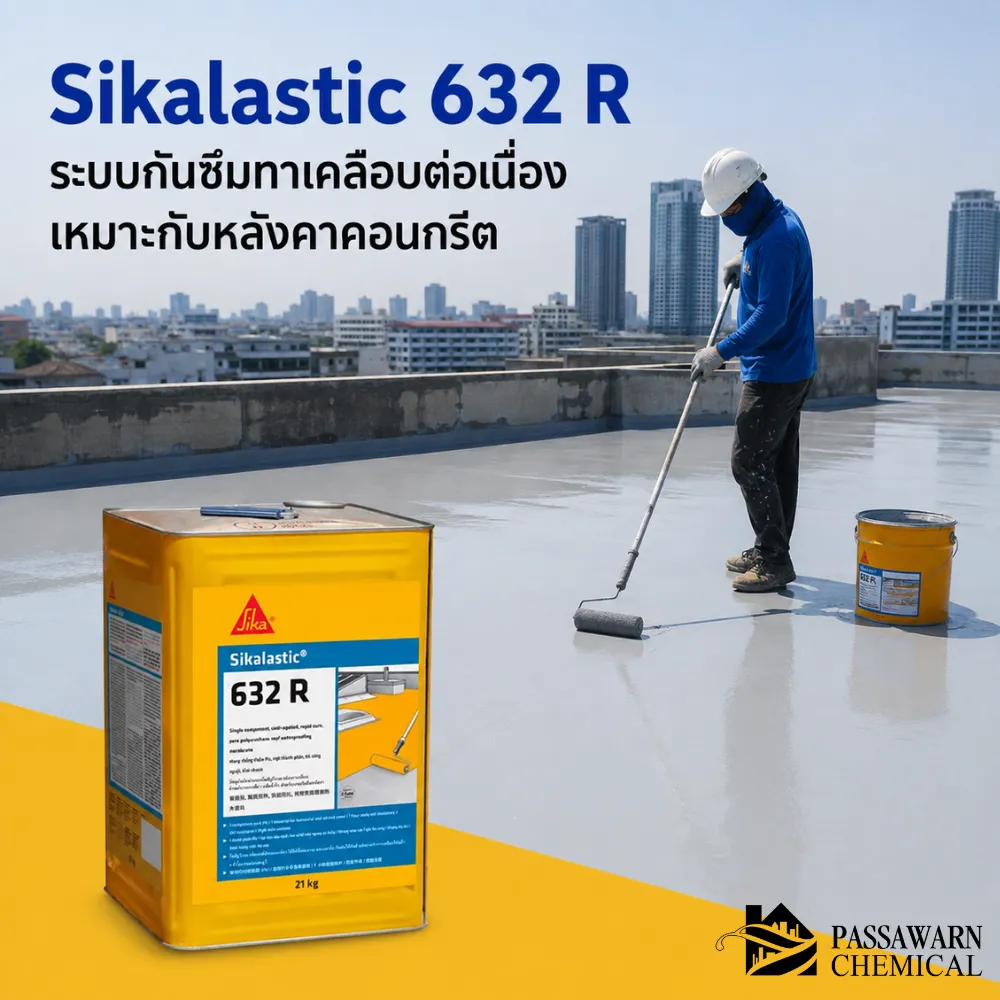 Sikalastic 632 R ระบบกันซึมทาเคลือบต่อเนื่อง เหมาะกับหลังคาคอนกรีต