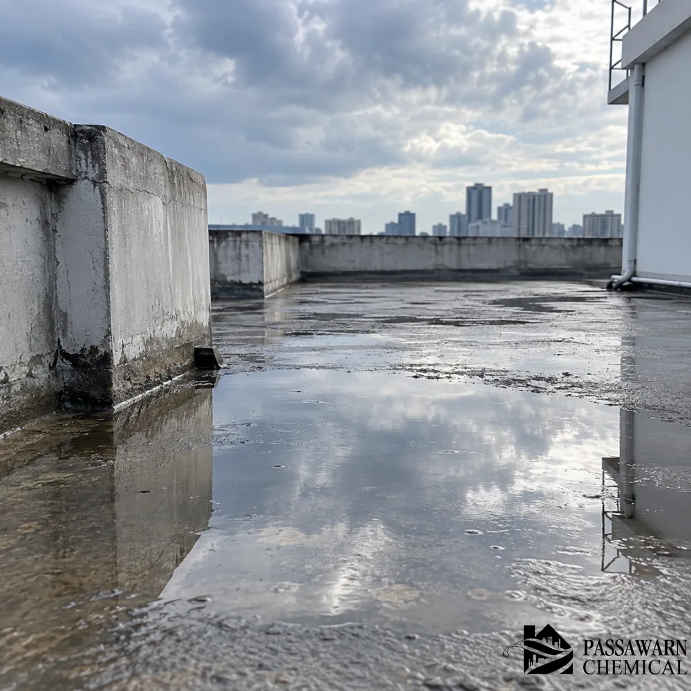 ทำไมดาดฟ้าคอนกรีตถึงมีน้ำขังหลังฝนตก
